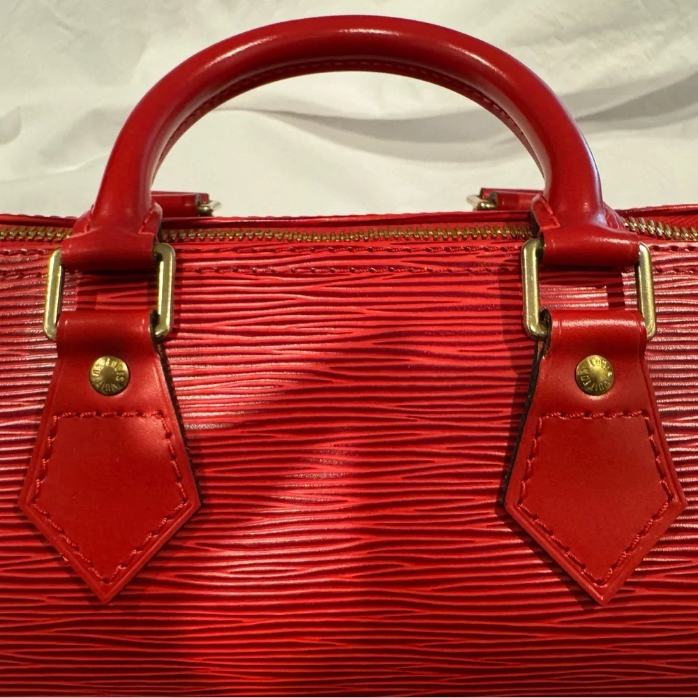 Vintage Louis Vuitton Red Epi Leather Speedy Boston bag - 90s - Picture 7 of 12